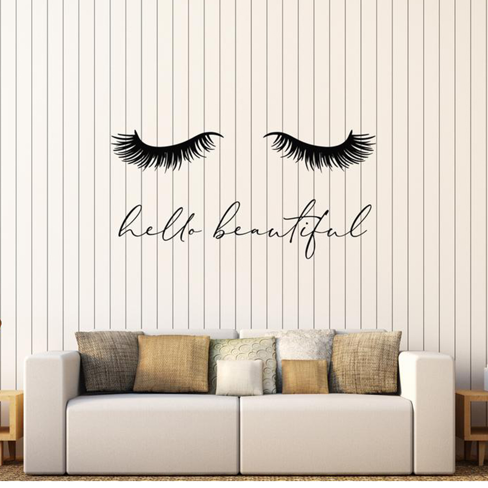 Eyelash Extension Salon - Wall Window Decoration Hello Cute Vinyl