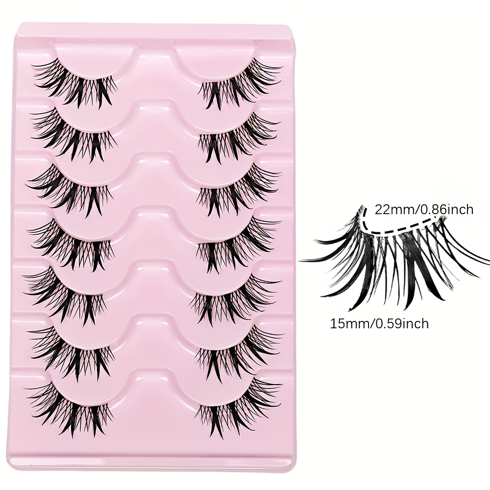7 Pairs Half eye false eyelash - Eyelash Extension For Asian Eyes 评论和价格