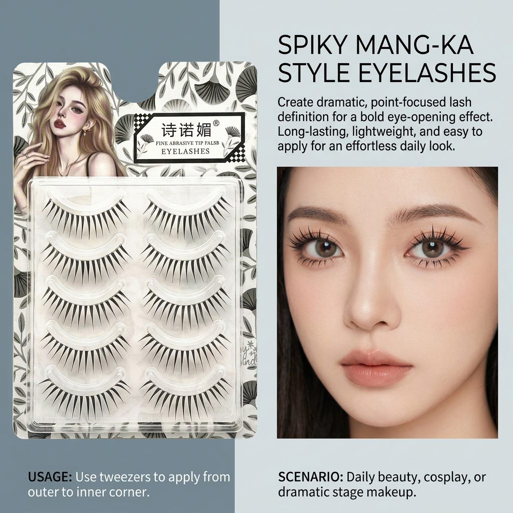 5pairs Manga False Eyelashes C - Eyelash Extension For Asian Eyes 评论和价格