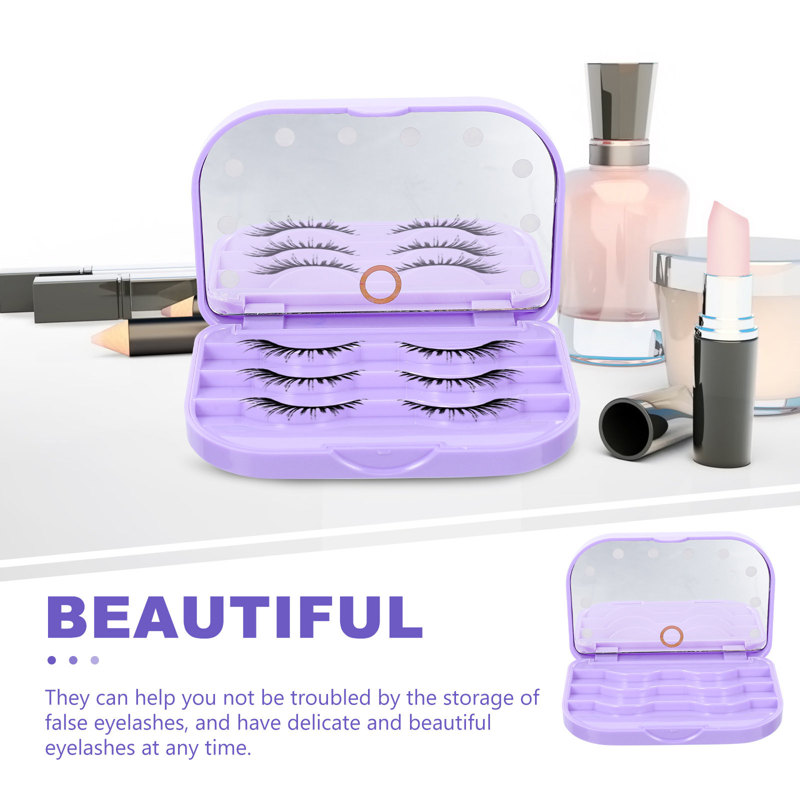 LED Eyelash Storage Box Flip T - Lash Tray Organizer 评论和价格