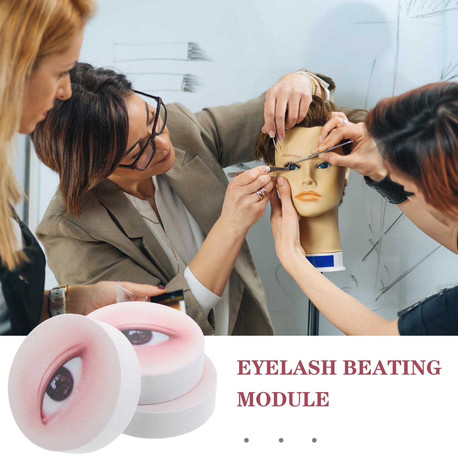 3Pcs Training Head Eyelash Ext - Eyelash Extension Salon 评论和价格